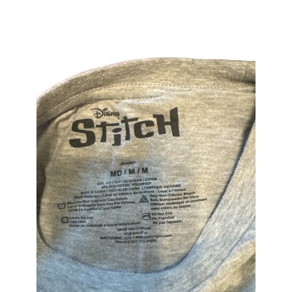 Disney Lilo & Stitch heathered gray graphic tee - short sleeve  sz M - Picture 2 of 2